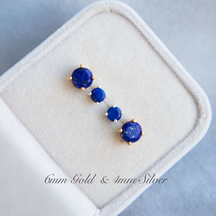 Blue Lapis Stud Earrings