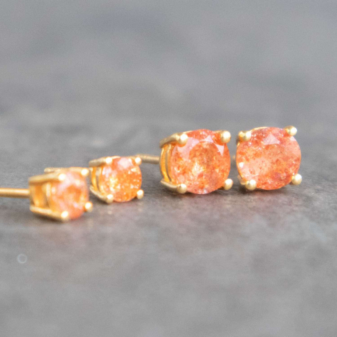 Gold Sunstone Earrings