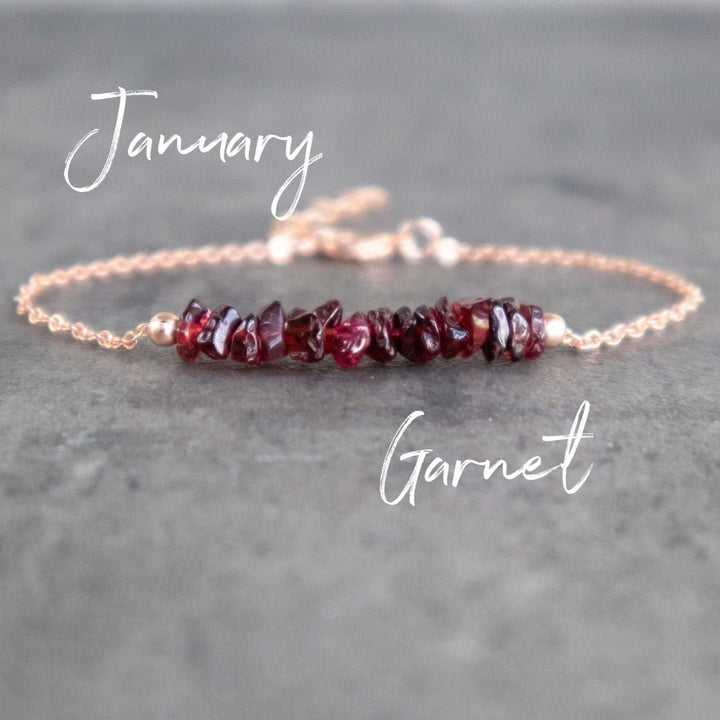 Raw Garnet Stone Bracelet