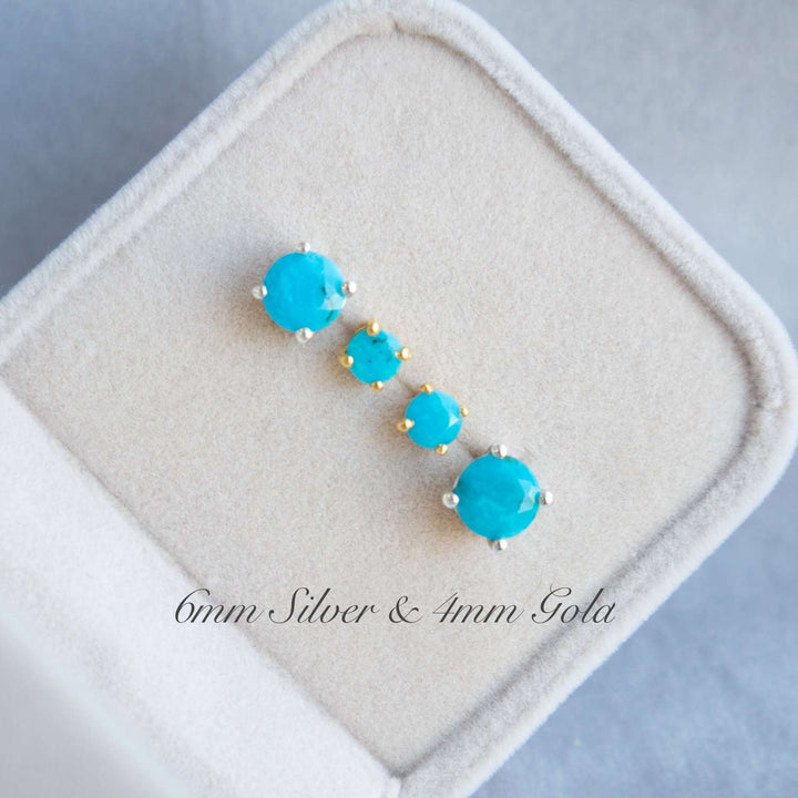 Turquoise Stud Earrings 6mm 4mm