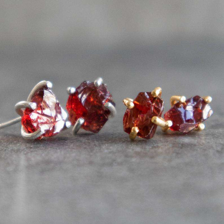 Raw Garnet Earrings