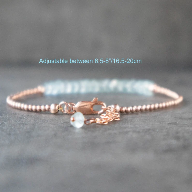 Aquamarine Bracelet Adjustable