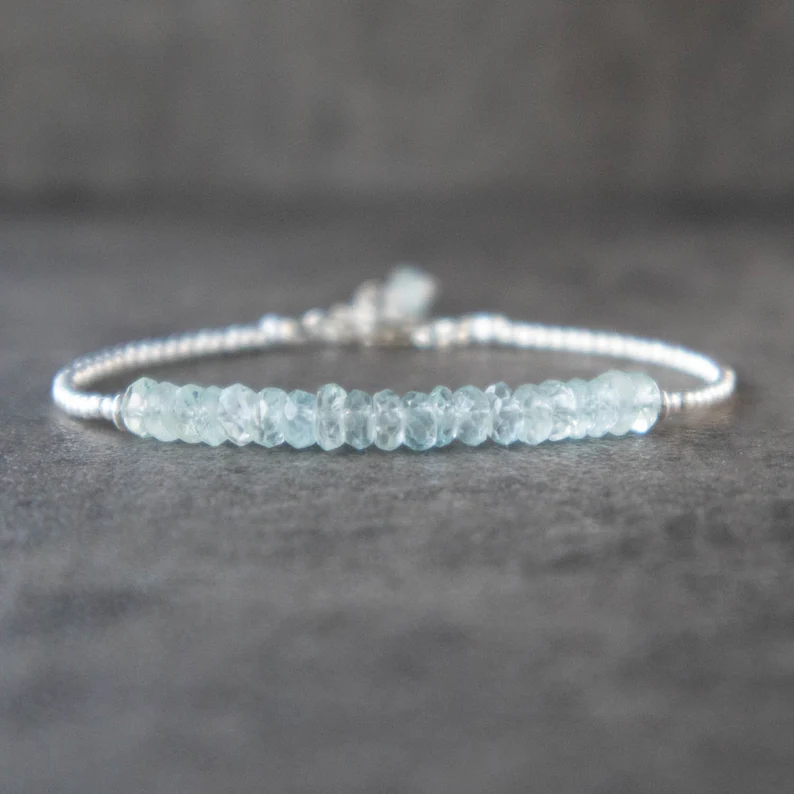 Aquamarine Bracelet  Silver