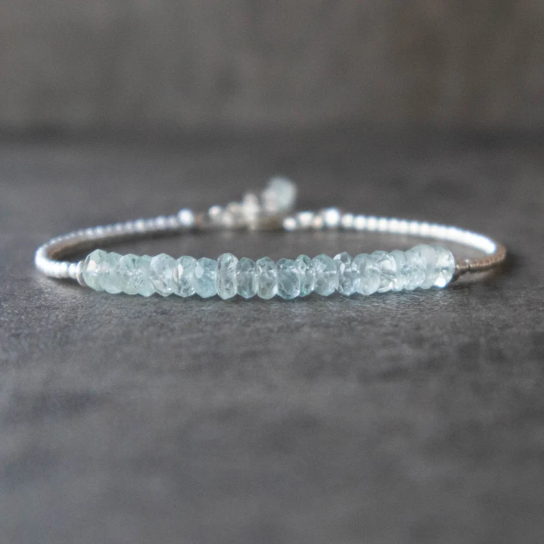 Silver Aquamarine Bracelet
