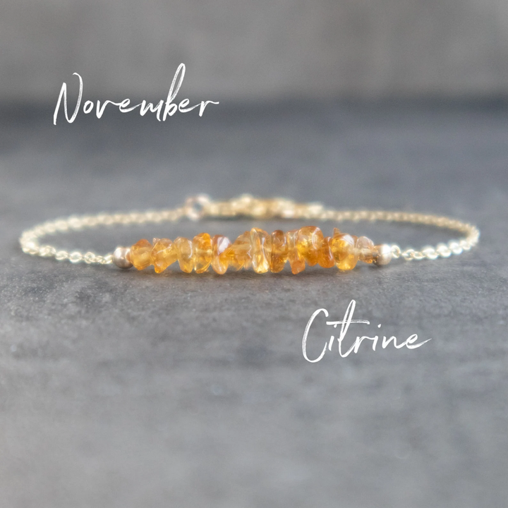 Citrine Crystal Bracelet Natural Gemstone November Birthstone Abiza