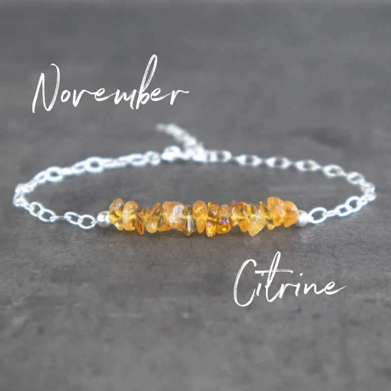 Silver 2025 citrine bracelet
