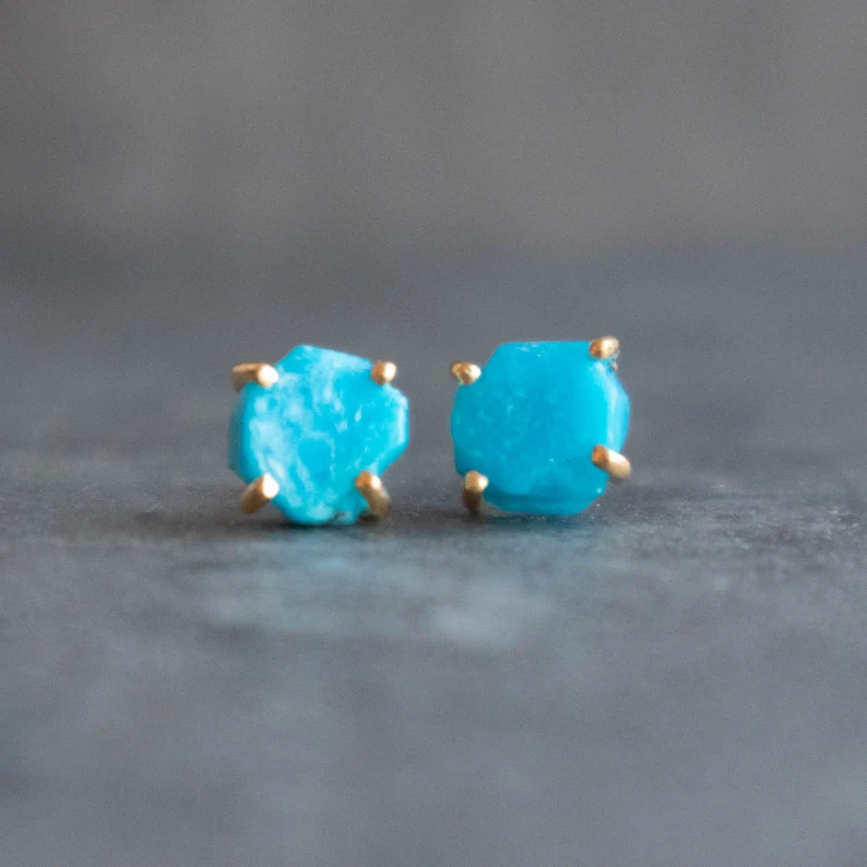 Raw Turquoise Earrings