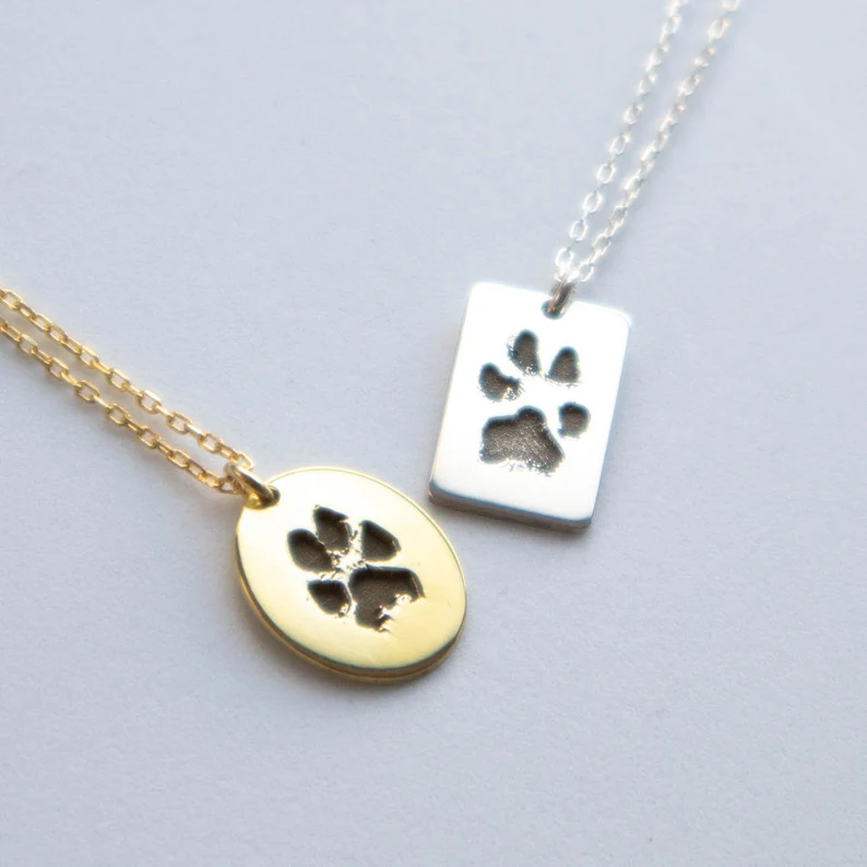 Engraved dog paw necklace best sale