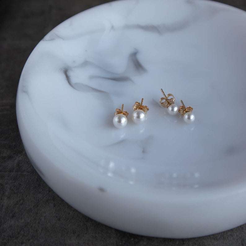 Small Pearl Stud Earrings