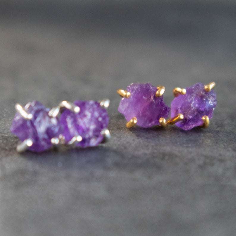 Amethyst Stud Earrings