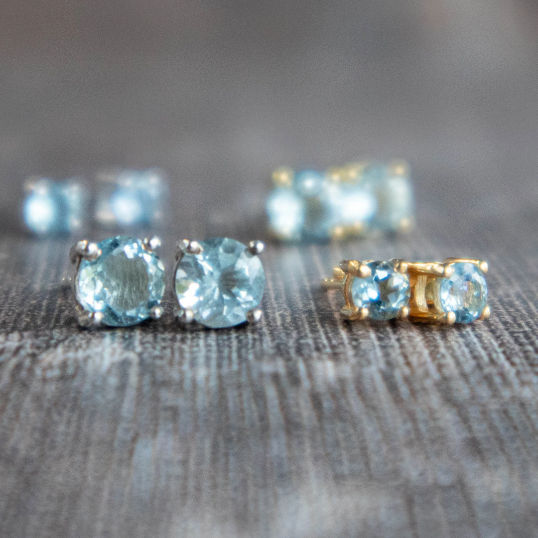 aquamarine stud earrings