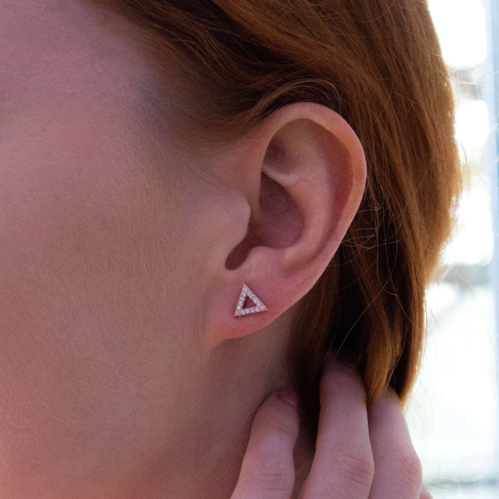 Open Triangle Stud Earrings