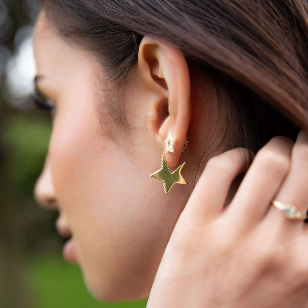 Star Hoop Earrings