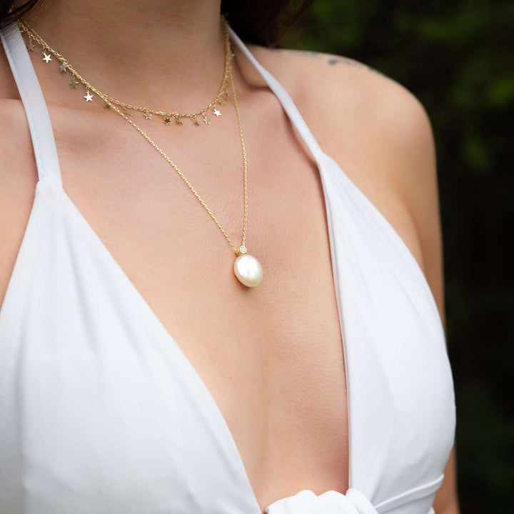 Gold Pearl Necklace