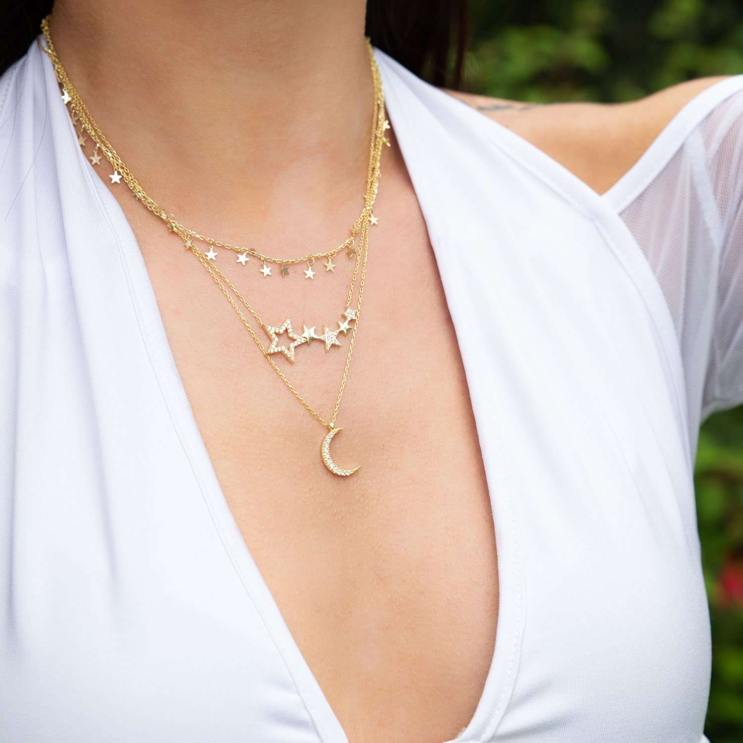 CZ Diamond Shooting Star Necklace – Abiza