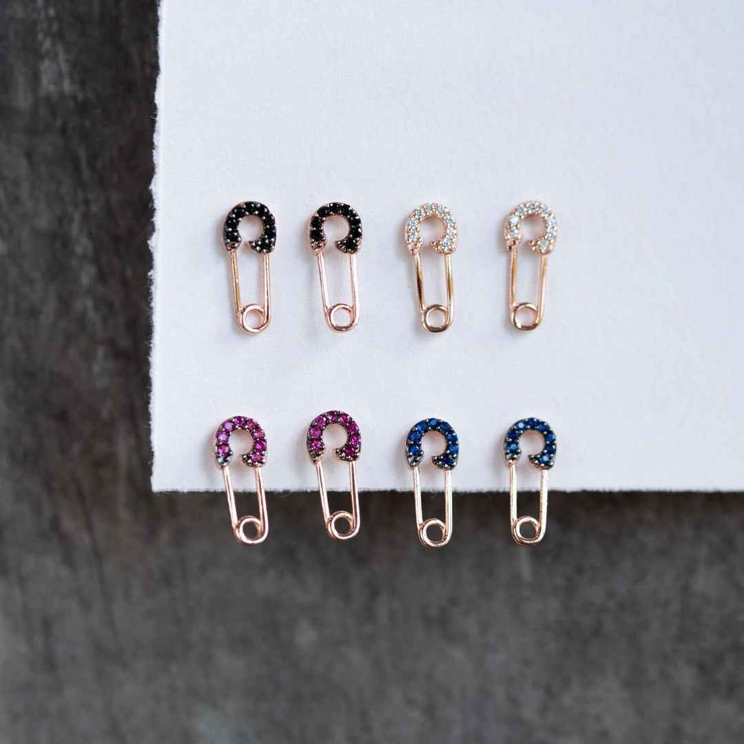 Safety pin stud earrings