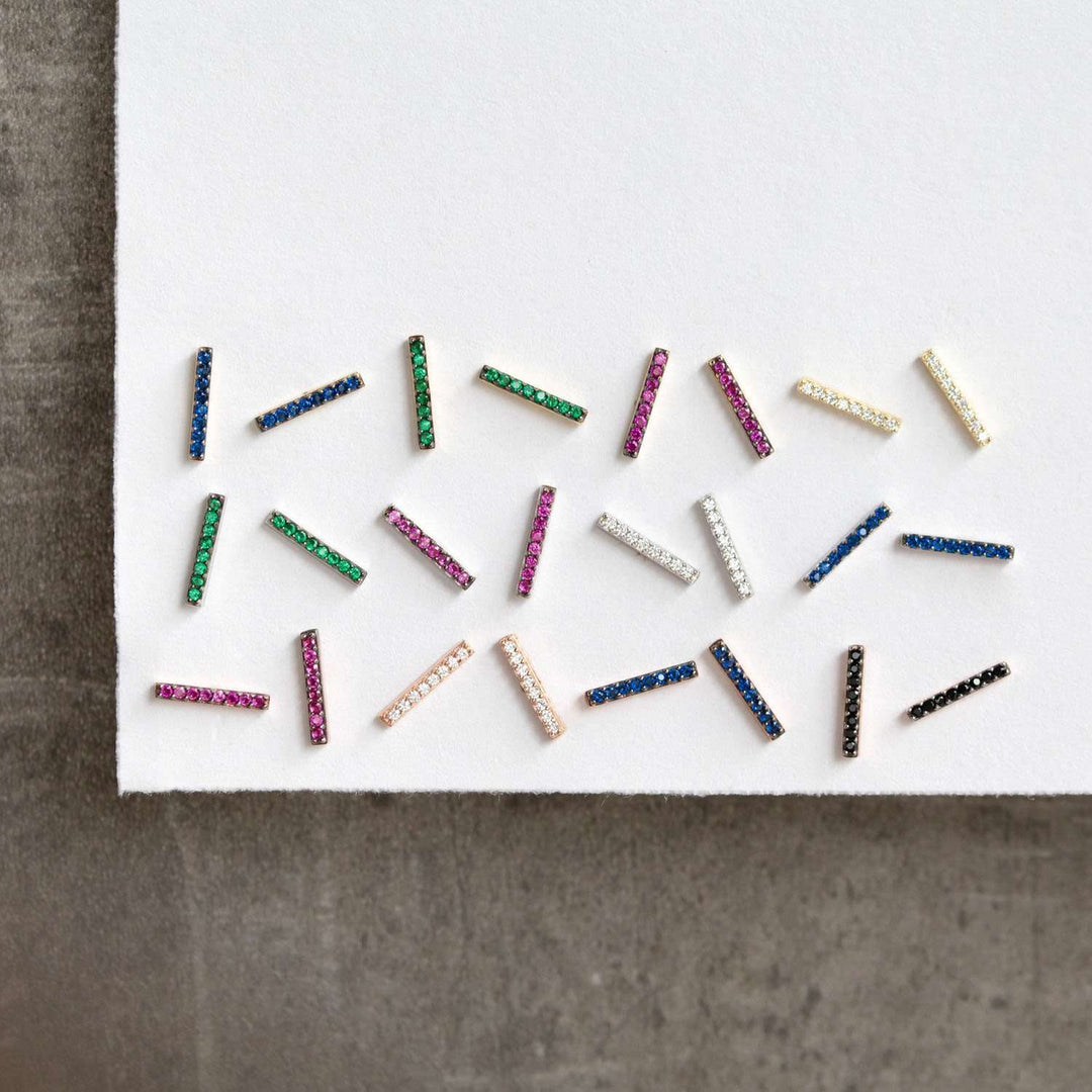 Pave Bar Stud Earrings