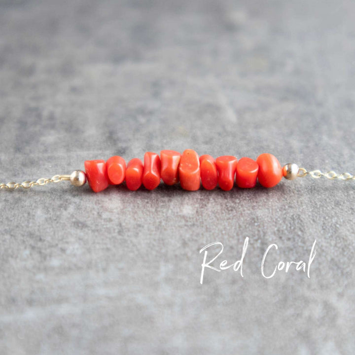 raw red coral necklace