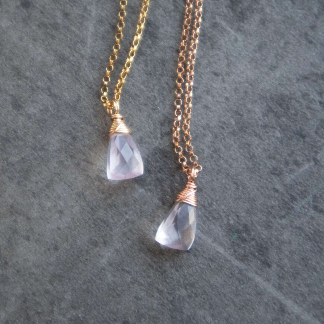 rose quartz pendant necklace