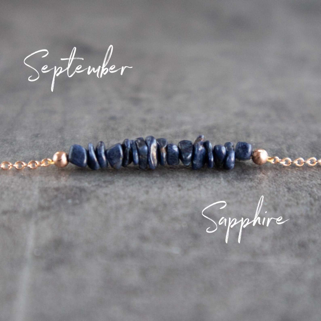 sapphire raw crystal necklace