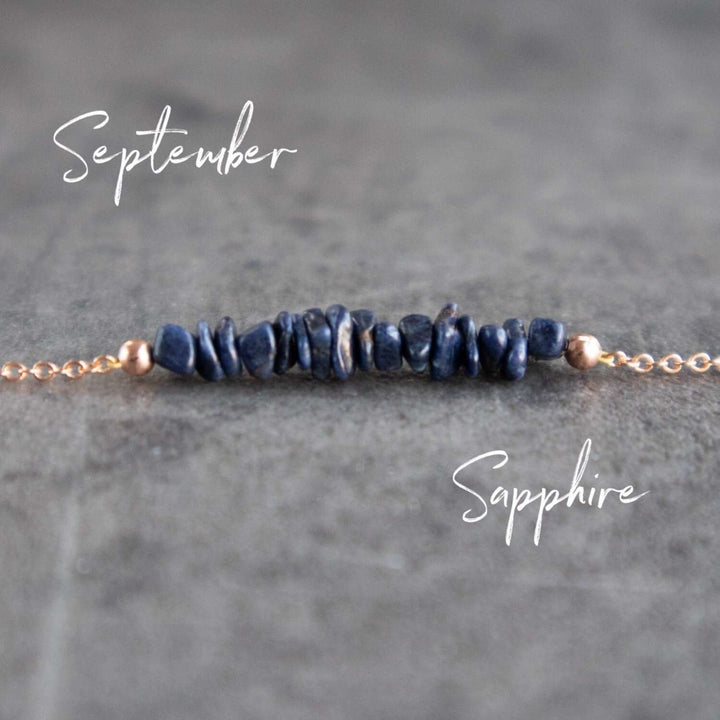 sapphire raw crystal necklace