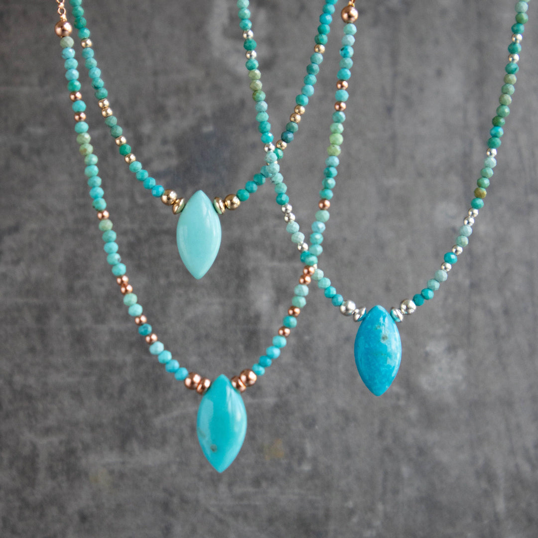 Turquoise birthstone necklace top